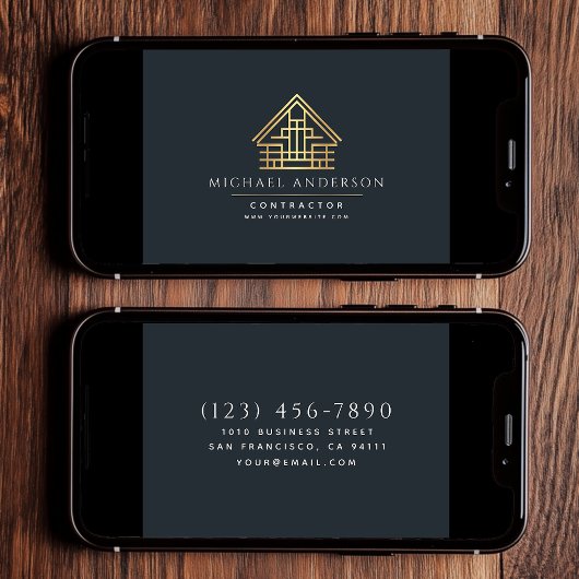 Digital Zuhause Gebäude Construction Blue Business Karte