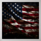 Digitaldruck der amerikanischen Flagge Poster (Vorne)