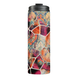 Digitaldruck Textil-Muster Tapete farbig Thermosbecher
