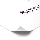 Digitale 80. Geburtstag Lila Lilac-Blume Poster (Ecke)