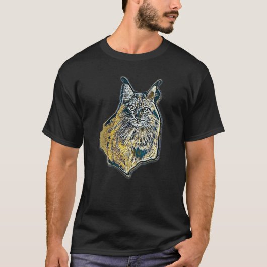 Digitale abstrakte Katze 11 T-Shirt (Vorderseite)