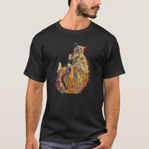 Digitale abstrakte Katze 1 T-Shirt