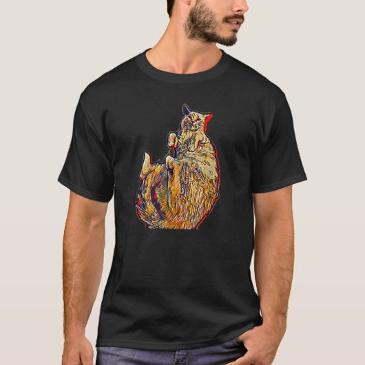 Digitale abstrakte Katze 1 T-Shirt (Vorderseite)