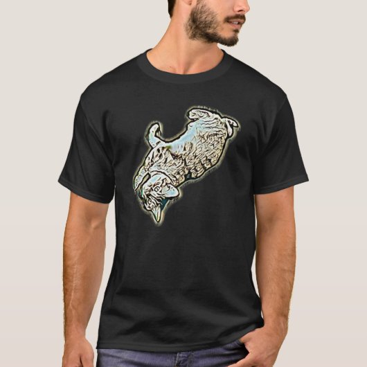 Digitale abstrakte Katze 23 T-Shirt (Vorderseite)