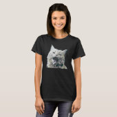 Digitale abstrakte Katze 27 T-Shirt (Vorne ganz)