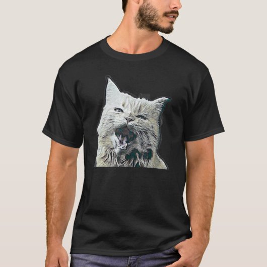 Digitale abstrakte Katze 27 T-Shirt (Vorderseite)