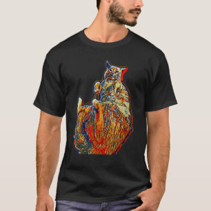 Digitale abstrakte Katze 31 T-Shirt