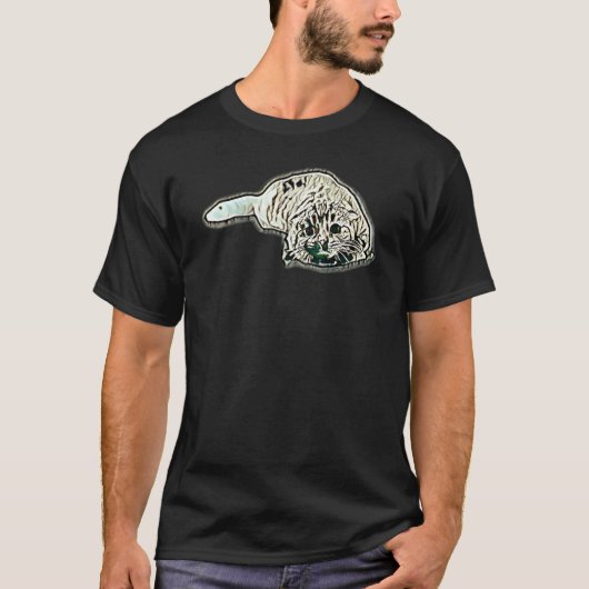 Digitale abstrakte Katze 36 T-Shirt (Vorderseite)