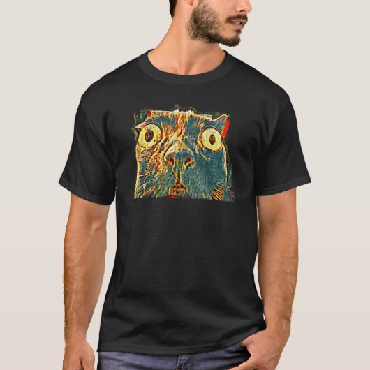 Digitale abstrakte Katze 39 T-Shirt (Vorderseite)