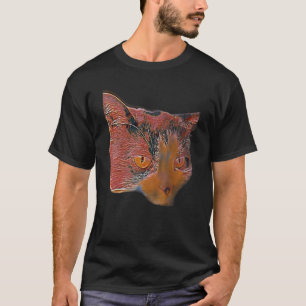 Digitale abstrakte Katze 3 T-Shirt