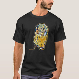 Digitale abstrakte Katze 4 T-Shirt