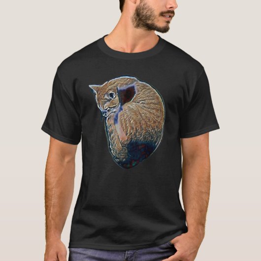 Digitale abstrakte Katze 55 T-Shirt (Vorderseite)