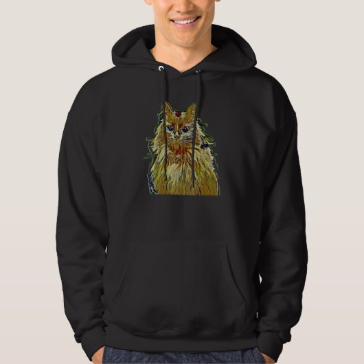 Digitale abstrakte Katze 56 Hoodie (Vorderseite)