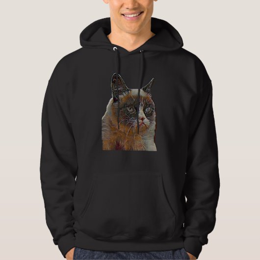 Digitale abstrakte Katze 57 Hoodie (Vorderseite)