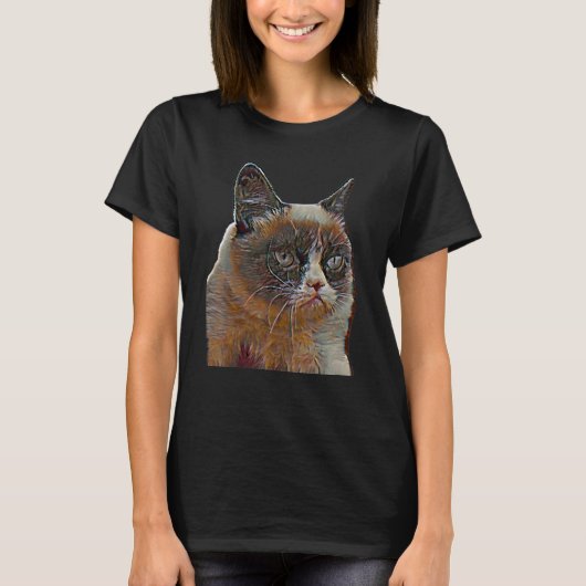 Digitale abstrakte Katze 57 T-Shirt (Vorderseite)