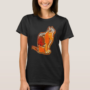 Digitale abstrakte Katze 5 T-Shirt