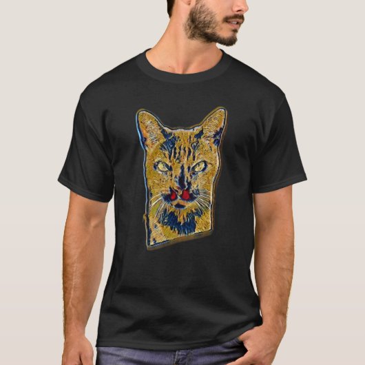 Digitale abstrakte Katze 5 T-Shirt (Vorderseite)