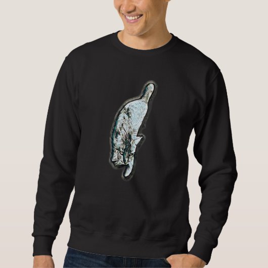 Digitale abstrakte Katze 63 Sweatshirt (Vorderseite)