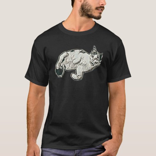 Digitale abstrakte Katze 67 T-Shirt (Vorderseite)