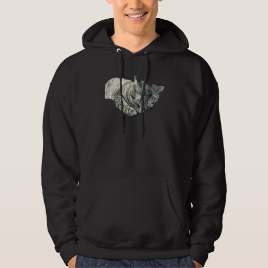 Digitale abstrakte Katze 68 Hoodie (Vorderseite)