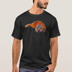 Digitale abstrakte Katze 6 T-Shirt