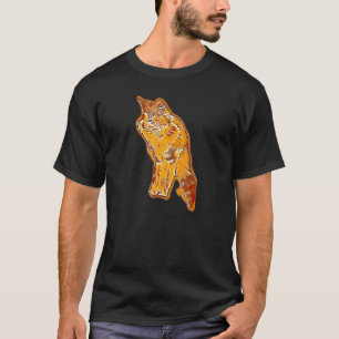 Digitale abstrakte Katze 6 T-Shirt