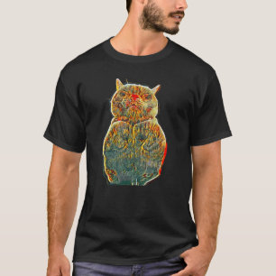Digitale abstrakte Katze 7 T-Shirt