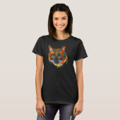 Digitale abstrakte Katze 81 T-Shirt (Vorne ganz)