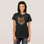 Digitale abstrakte Katze 81 T-Shirt (Vorne ganz)