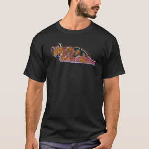 Digitale abstrakte Katze 8 T-Shirt