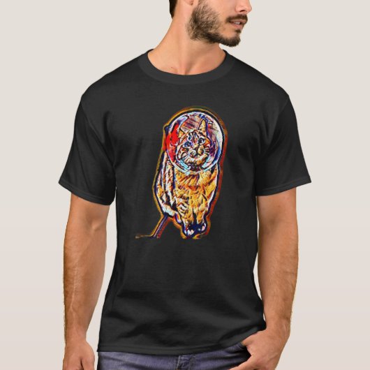 Digitale abstrakte Katze 9 T-Shirt (Vorderseite)