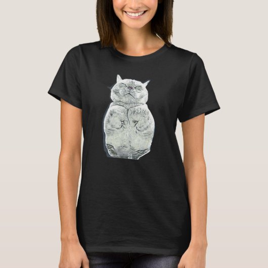 Digitale abstrakte Katze Malerei 20 T-Shirt (Vorderseite)