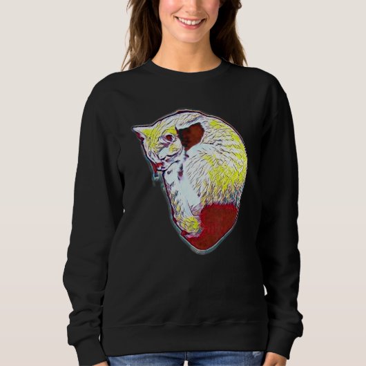 Digitale abstrakte Katze Malerei 29 Sweatshirt (Vorderseite)