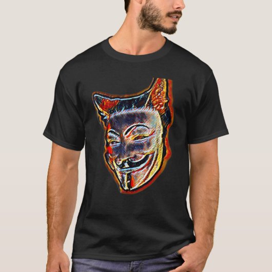 Digitale abstrakte Katze Malerei 34 T-Shirt (Vorderseite)