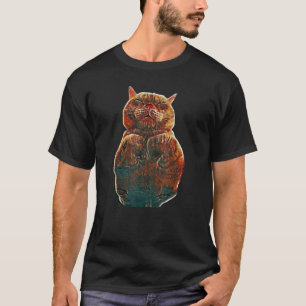 Digitale abstrakte Katze Malerei 38 T-Shirt