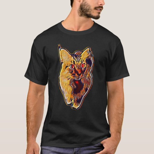 Digitale abstrakte Katze Malerei 44 T-Shirt (Vorderseite)
