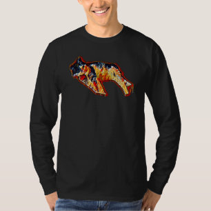 Digitale abstrakte Katze Malerei 4 T-Shirt