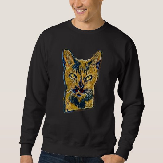 Digitale abstrakte Katze Malerei 53 Sweatshirt (Vorderseite)