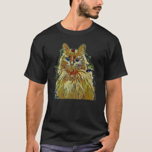 Digitale abstrakte Katze Malerei 56 T-Shirt