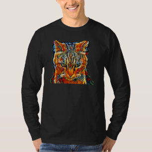 Digitale abstrakte Katze Malerei 60 T-Shirt