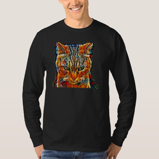 Digitale abstrakte Katze Malerei 60 T-Shirt (Vorderseite)