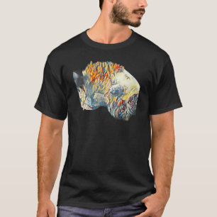 Digitale abstrakte Katze Malerei 65 T-Shirt