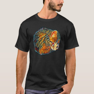 Digitale abstrakte Katze Malerei 76 T-Shirt