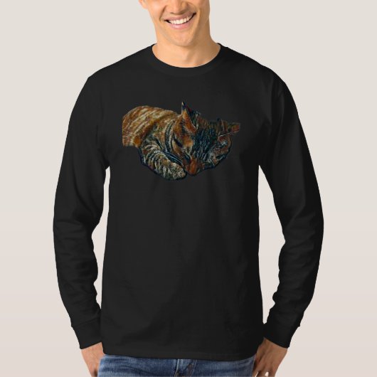 Digitale abstrakte Katze Malerei 82 T-Shirt (Vorderseite)
