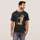 Digitale abstrakte Katze Malerei T-Shirt (Vorne ganz)