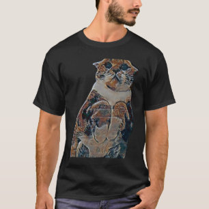 Digitale abstrakte Katze Malerei T-Shirt