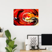 Digitale Abstrakte Malerei Art Drucken Computerkun Poster (Heimbüro)