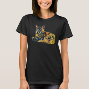 Digitale abstrakte Malerei einer Katze 9 T-Shirt