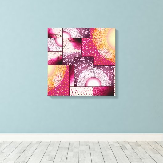 Digitale Abstrakte Stipple Art Leinwand (Insitu (Holzboden))