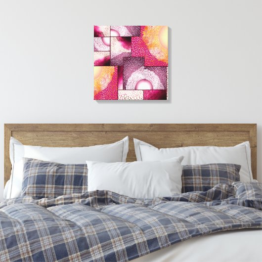 Digitale Abstrakte Stipple Art Leinwand (Insitu (Schlafzimmer))